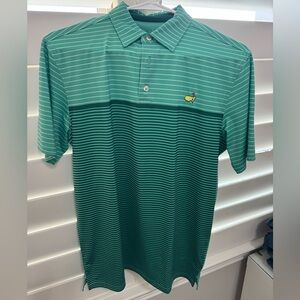 Masters Green Striped Polo Shirt - Youth XL